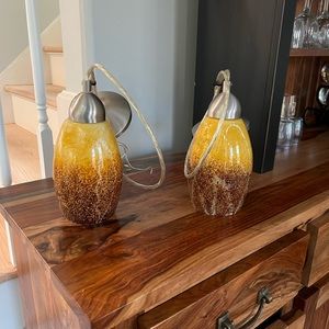 2 Pendent lights Brushed Nickel